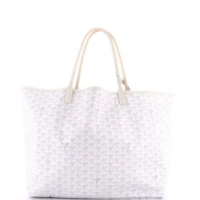 Pre-owned Goyard  Goyard Saint Louis Tote Coated Canvas Gm In White