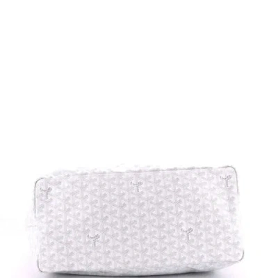 Pre-owned Goyard  Goyard Saint Louis Tote Coated Canvas Gm In White