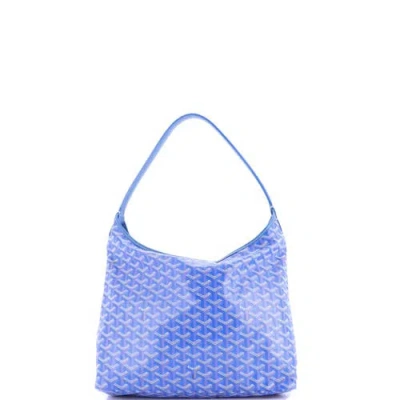 Pre-owned Goyard  Goyard Boheme Hobo Coated Canvas In Blue