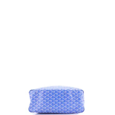 Pre-owned Goyard  Goyard Boheme Hobo Coated Canvas In Blue