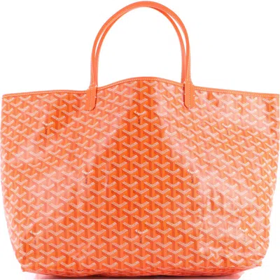 Pre-owned Goyard  Goyard Saint Louis Tote Coated Canvas Gm In Orange