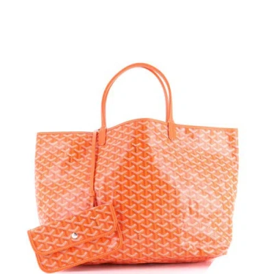 Pre-owned Goyard  Goyard Saint Louis Tote Coated Canvas Gm In Orange