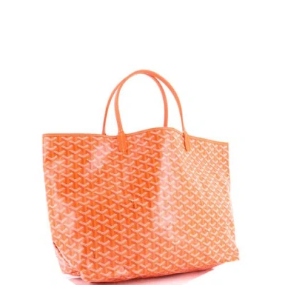 Pre-owned Goyard  Goyard Saint Louis Tote Coated Canvas Gm In Orange