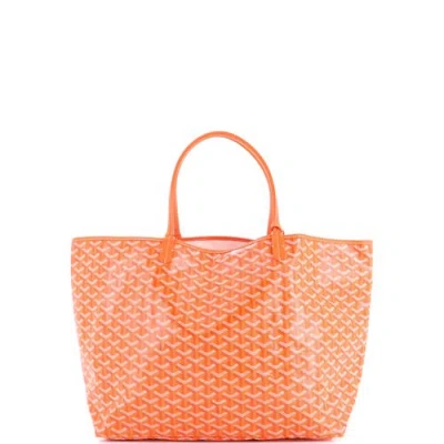 Pre-owned Goyard  Goyard Saint Louis Tote Coated Canvas Gm In Orange