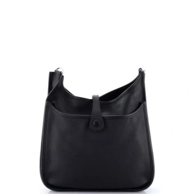 Pre-owned Hermes  Hermes Evelyne Bag Gen Iii Epsom Pm In Black