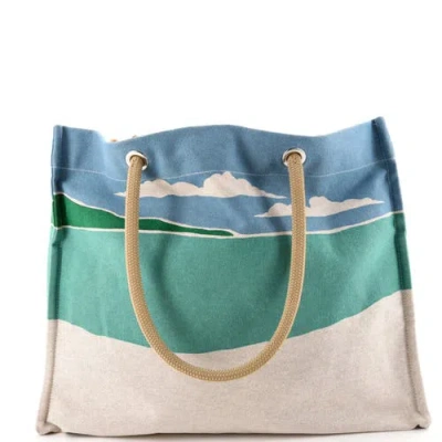 Pre-owned Hermes  Hermes La Plage Beach Tote Bag Printed Canvas In Multi
