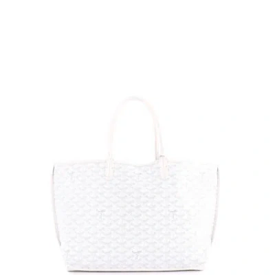 Pre-owned Goyard  Goyard Anjou Reversible Tote Printed Coated Canvas Pm In White