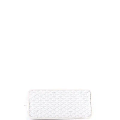Pre-owned Goyard  Goyard Anjou Reversible Tote Printed Coated Canvas Pm In White