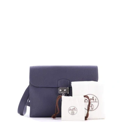 Pre-owned Hermes  Hermes Sac A Depeches Messenger Bag Togo 29 In Purple