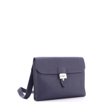 Pre-owned Hermes  Hermes Sac A Depeches Messenger Bag Togo 29 In Purple