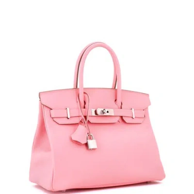 Pre-owned Hermes  Hermes Birkin Handbag Pink Epsom With Palladium Hardware 30 In Pink
