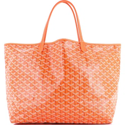 Pre-owned Goyard  Goyard Saint Louis Tote Coated Canvas Gm In Orange