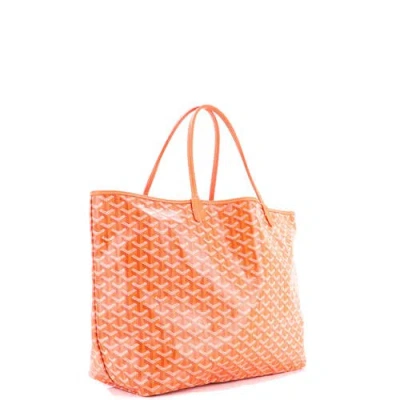 Pre-owned Goyard  Goyard Saint Louis Tote Coated Canvas Gm In Orange