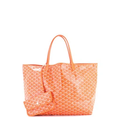 Pre-owned Goyard  Goyard Saint Louis Tote Coated Canvas Gm In Orange
