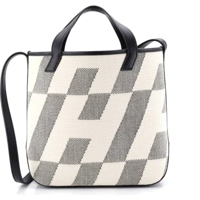 Pre-owned Hermes  Hermes Cabas H En Biais Tote Canvas With Leather 27 In Multi