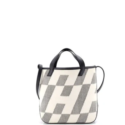 Pre-owned Hermes  Hermes Cabas H En Biais Tote Canvas With Leather 27 In Multi