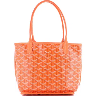 Pre-owned Goyard  Goyard Anjou Reversible Tote Coated Canvas Mini In Multi