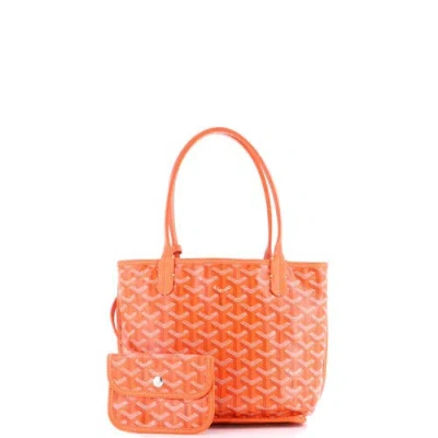 Pre-owned Goyard  Goyard Anjou Reversible Tote Coated Canvas Mini In Multi