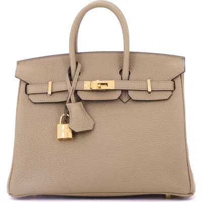 Pre-owned Hermes  Hermes Birkin Handbag Brown Togo With Gold Hardware 25 In Brown