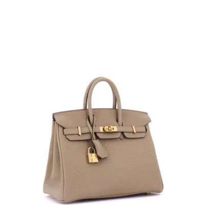 Pre-owned Hermes  Hermes Birkin Handbag Brown Togo With Gold Hardware 25 In Brown