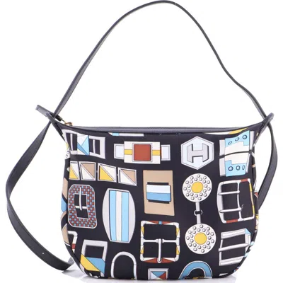 Pre-owned Hermes  Hermes Sursoie To Go Pouch Printed Silk And Leather In Multi