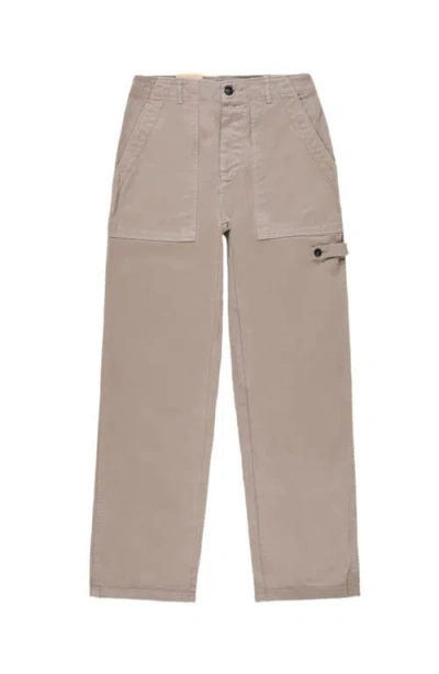 Fortela Jerryt Herringbone Cotton Fatigue Trousers In Gray
