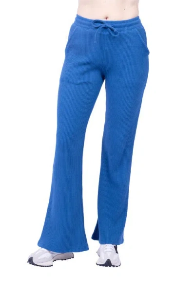 Lezat Jules Waffle Knit Organic Cotton Drawstring Pant In Blue