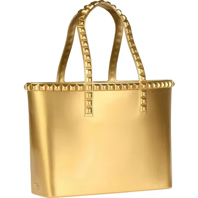 Carmen Sol Seba Mid Tote Jumbo Studs In Gold