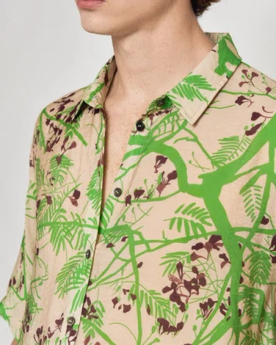 Lost Pattern Nyc "coco Dream" Oversized Hawaii Shirt In Neutral