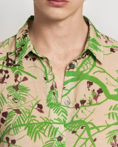 Lost Pattern Nyc "coco Dream" Oversized Hawaii Shirt In Neutral