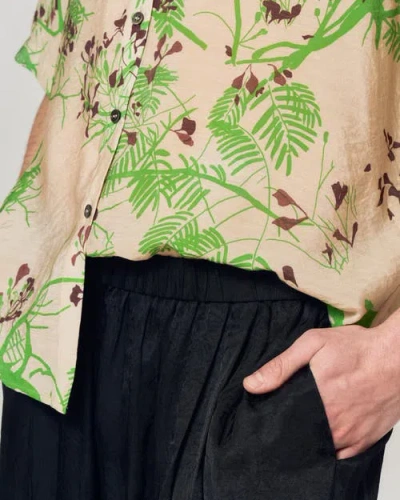 Lost Pattern Nyc "coco Dream" Oversized Hawaii Shirt In Neutral