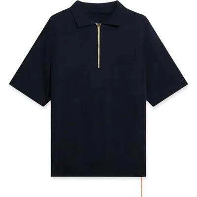 Fortela Laight 3/4 Zip Short Sleeve Polo In Blue