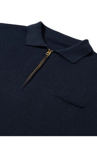 Fortela Laight 3/4 Zip Short Sleeve Polo In Blue