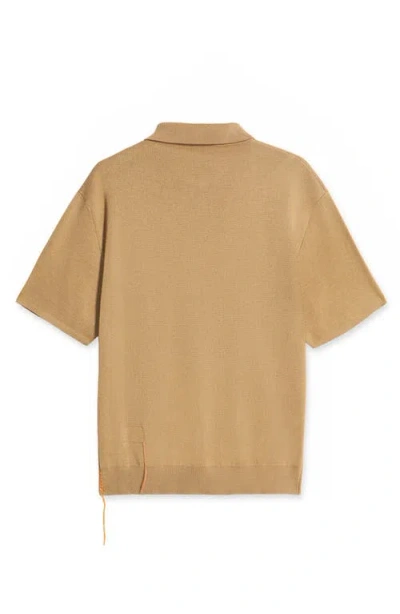 Fortela Laight 3/4 Zip Short Sleeve Polo In Brown