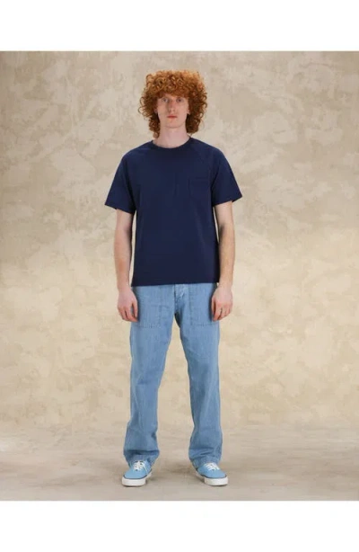 Fortela Vermont Jersey T-shirt With Chest Pocket In Blue