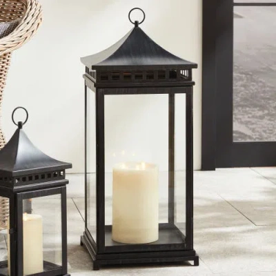 Napa Home & Garden Kito Outdoor Lantern Candle Holder Large In Black