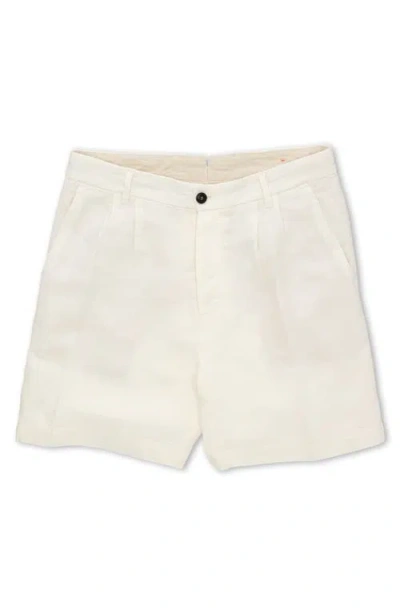 Fortela Beachshort Linen Bermuda Pleated Trousers In White