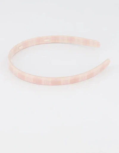 Alexandre De Paris Plaid Acetate Headband In Pink