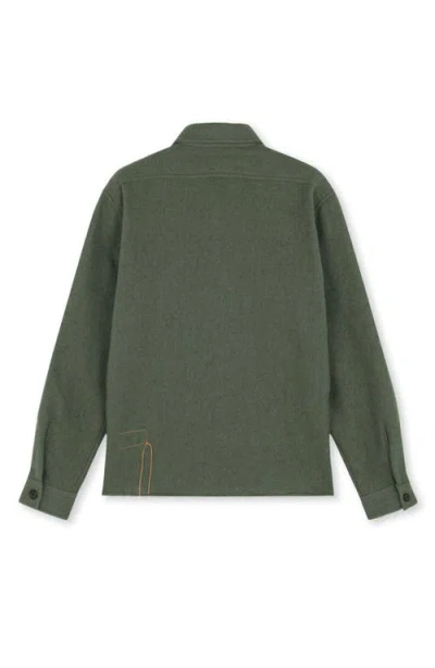 Fortela Kenny Wool Overshirt In Green