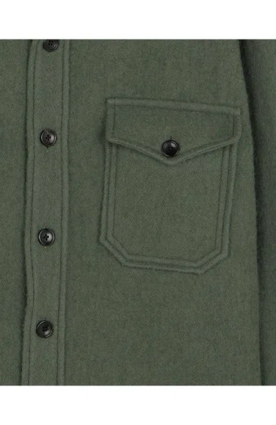 Fortela Kenny Wool Overshirt In Green