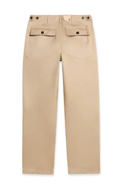 Fortela Newfatigue Heavyweight Cotton Gabardine Fatigue Pants In Brown