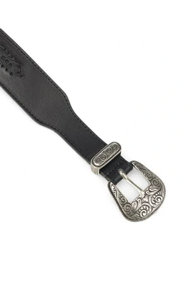 Fortela Cattle Calf Leather Belt With Studs In Brown