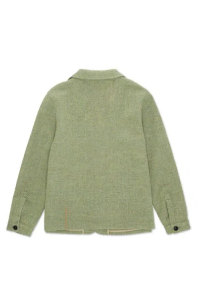 Fortela Scotland Herringbone Tweed Jacket In Green