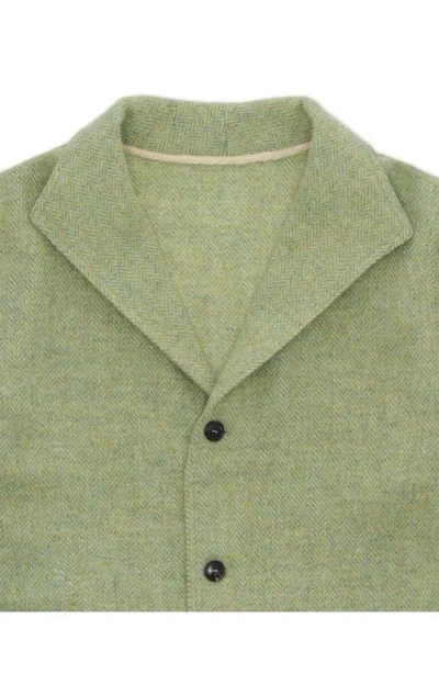 Fortela Scotland Herringbone Tweed Jacket In Green