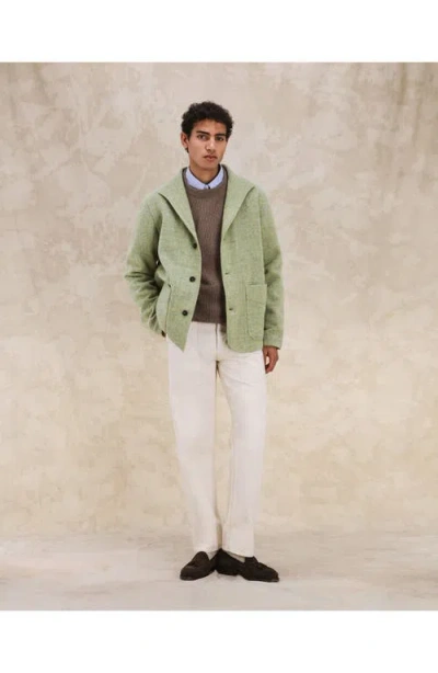 Fortela Scotland Herringbone Tweed Jacket In Green