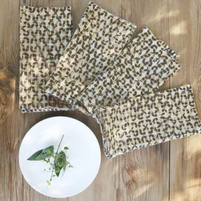 Ichcha Boho Block Print Napkins In Sand