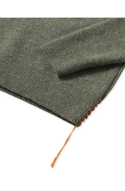 Fortela Harvard Wool Raglan Sleeve Crewneck Knit In Green