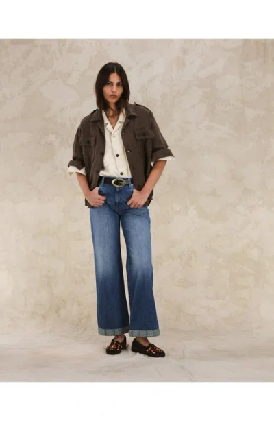 Fortela Bonnie Military Linen Shirt In Brown