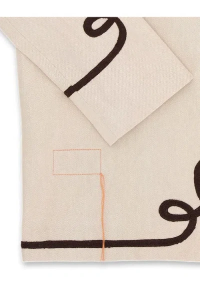 Fortela Marine Embroidered Cotton Bolero Jacket In Neutral