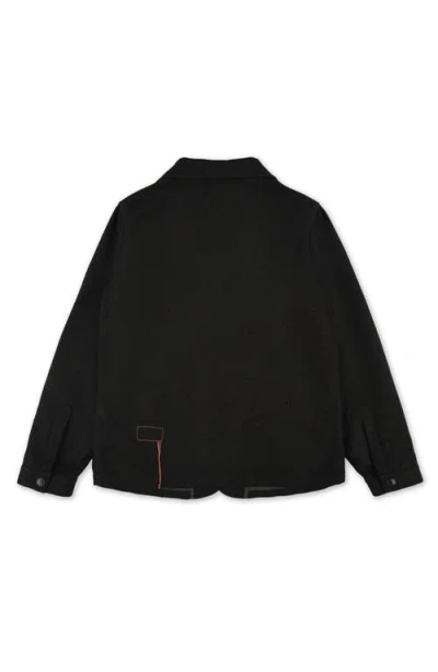 Fortela Scotland Herringbone Tweed Jacket In Black